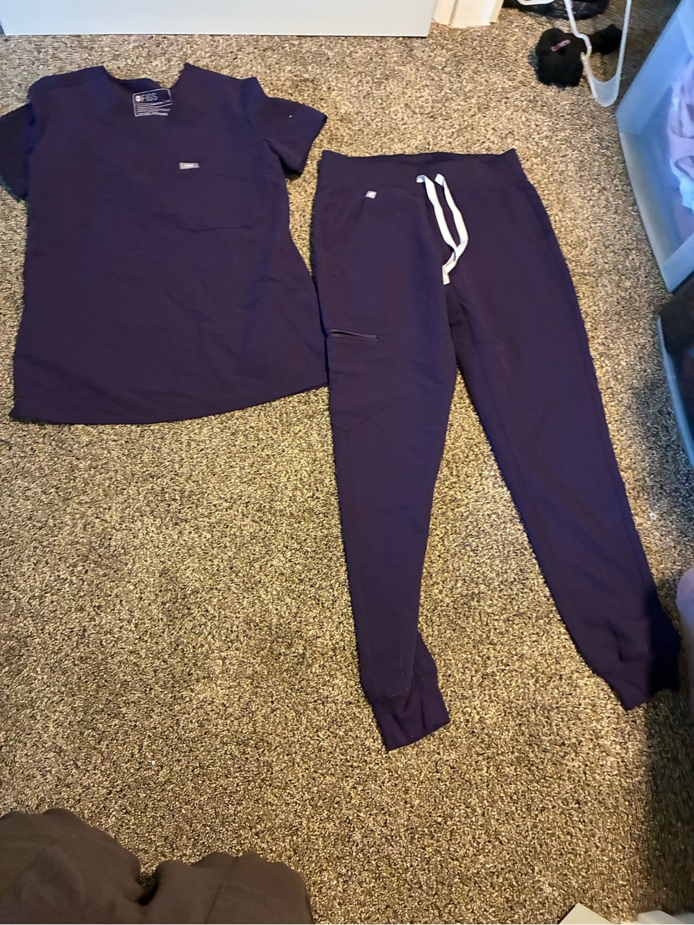 Figs womens Deep Purple Jogger Scrub Pants